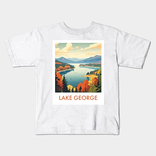 LAKE GEORGE Kids T-Shirt by MarkedArtPrints